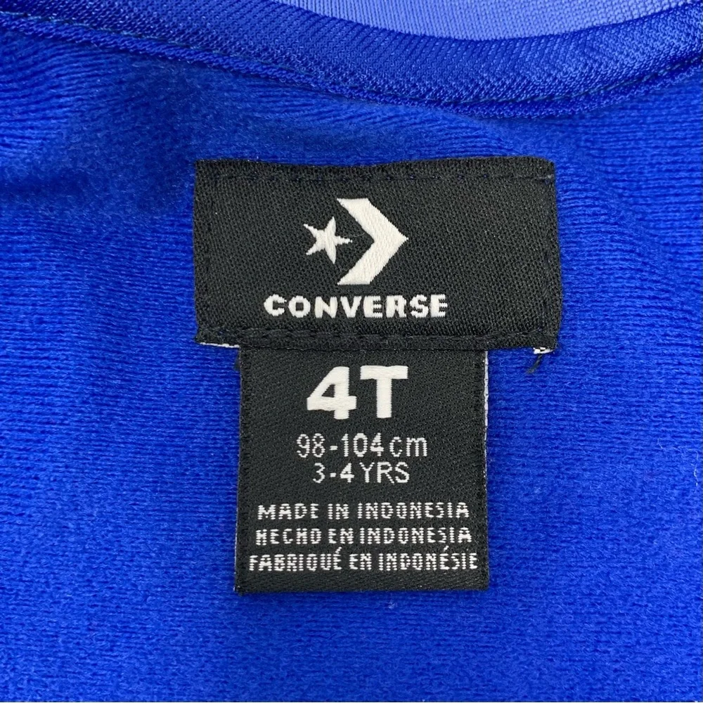 Converse royal Blue Logo Brand Athletic Zip Up Track Jacket Toddler size 4